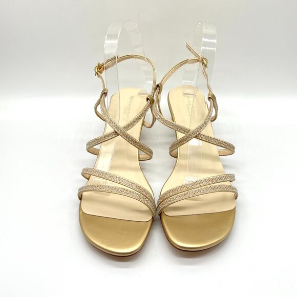 Touch Ups Womens Size 10M Maisie Champagne Gold Kitten Heel Dress‎ Sandals Shoes - Picture 2 of 12